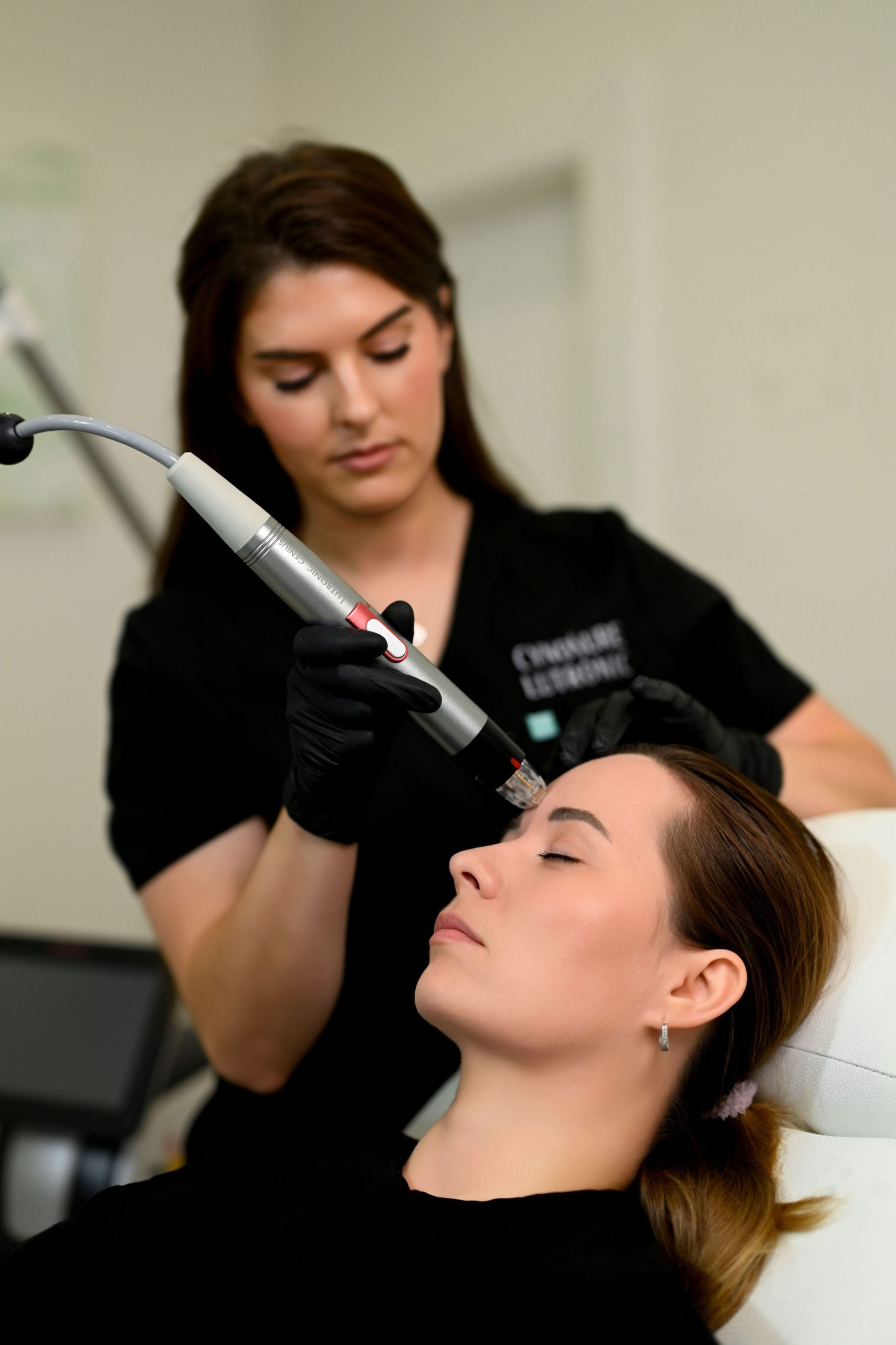 woman receives rf microneedling treatment in Arnprior Ontario
