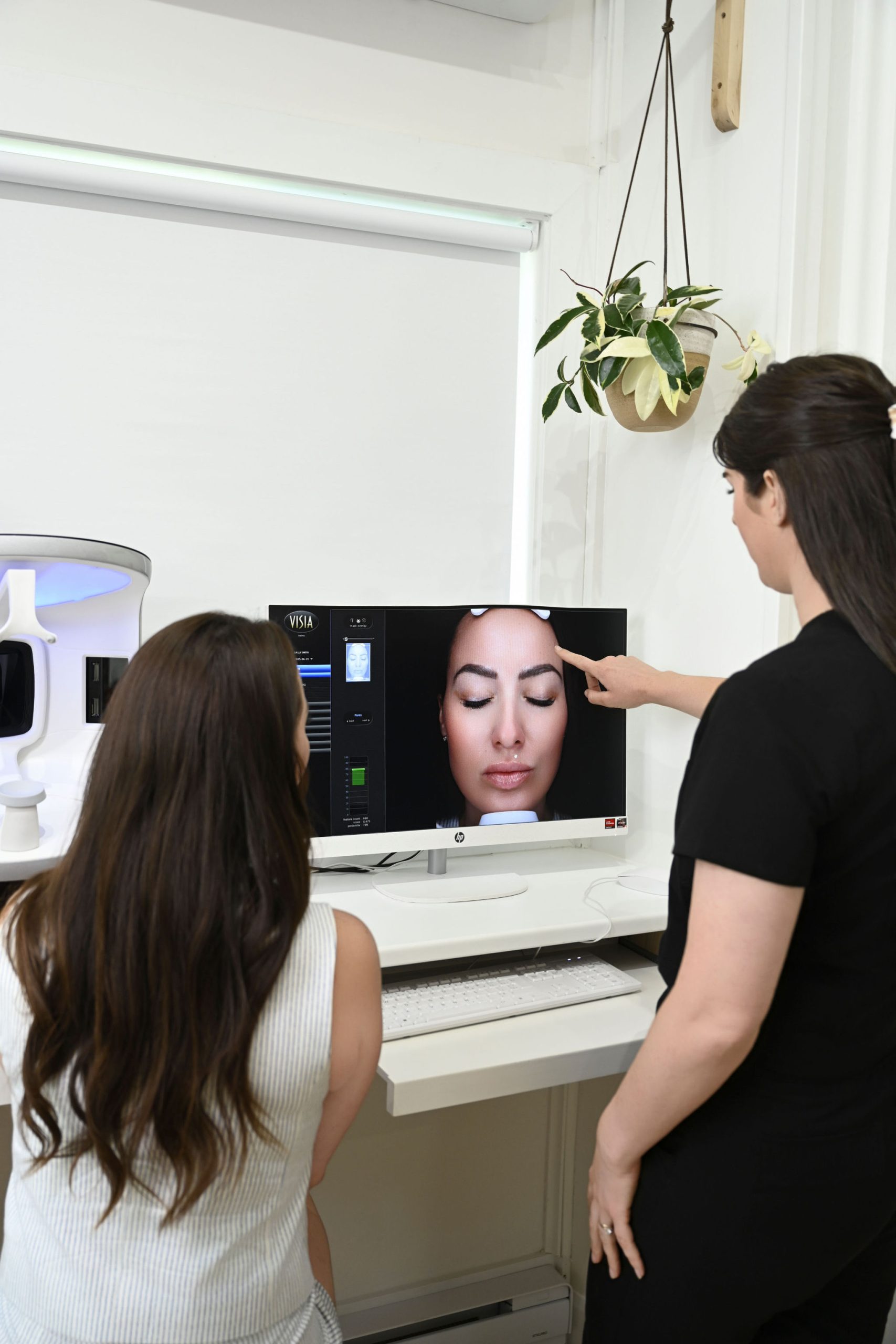 woman receives visia skin analysis in arnprior ontario