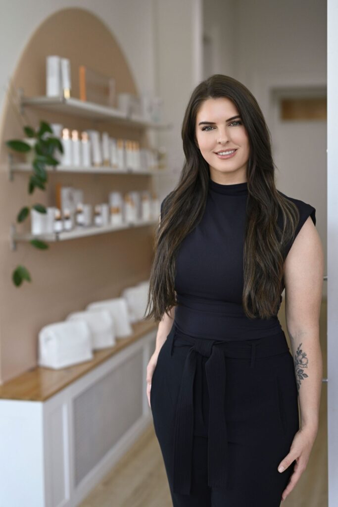 Aesthetic nurse consulting with a client at Arnprior Med Spa